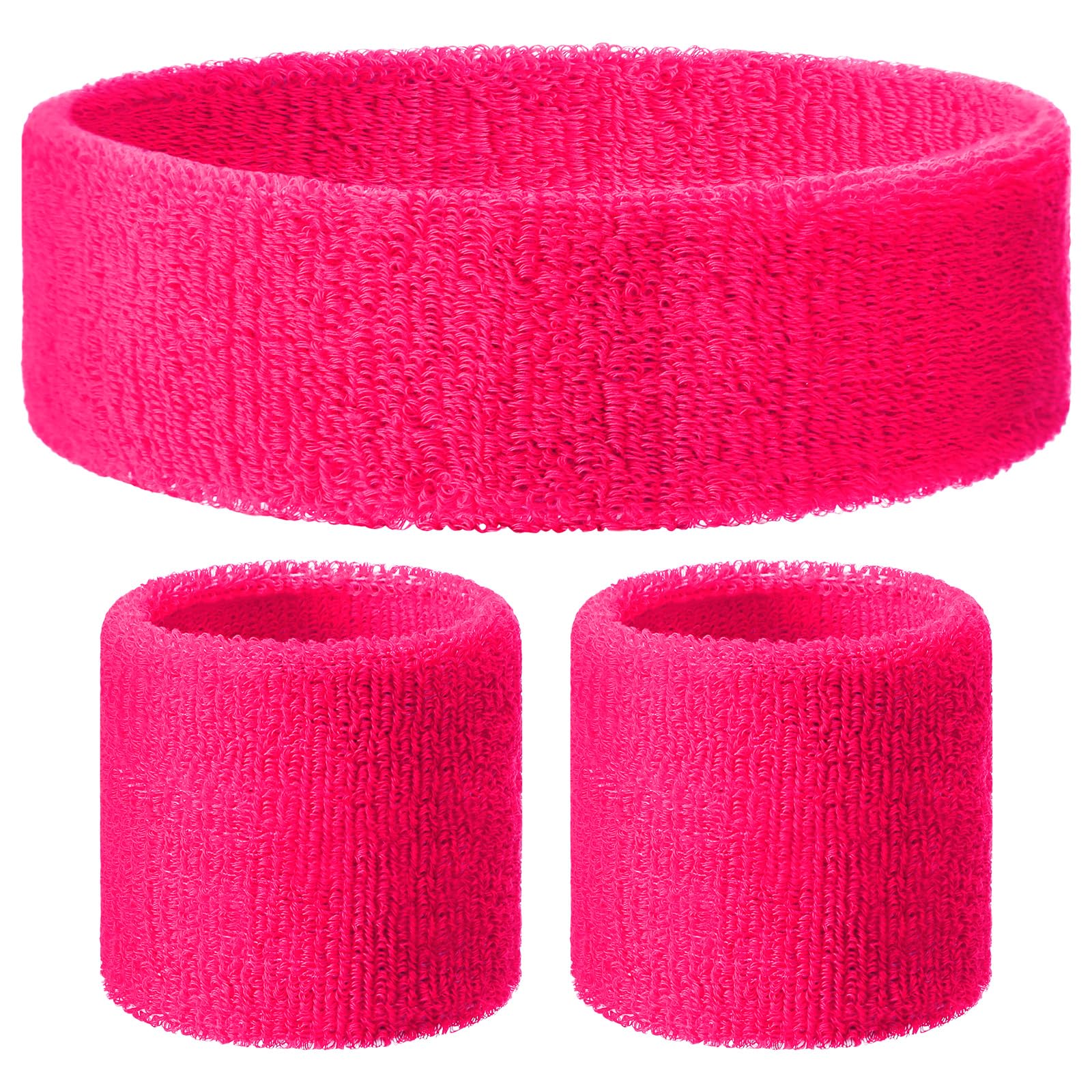 Knitgrip 3 Pack Neon Sweatbands Set Headband Wristband