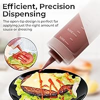 Vista 4 de Restaurantware Botella exprimidora de condimentos de 12 onzas, 1 botella de plástico exprimible con tapa, punta dispensadora de precisión, botella