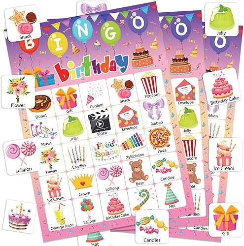 Miniatura 8 de Juego de bingo de animales para niños y niñas, adultos, 24 jugadores, tarjetas de bingo de animales, suministros para fiesta de cumpleaños,