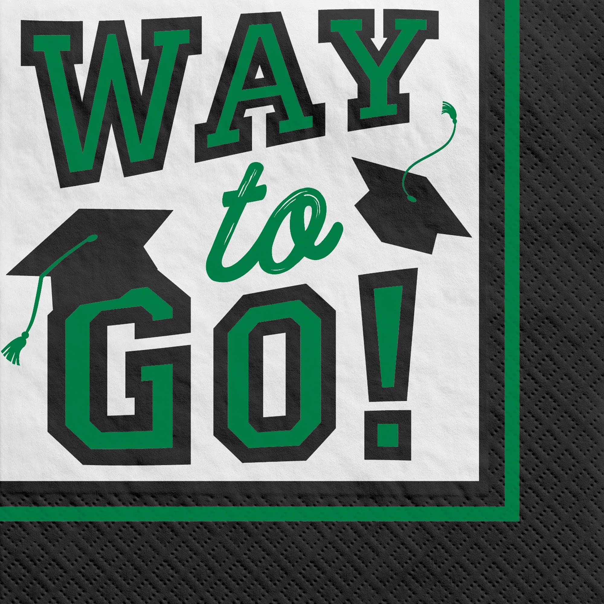 Servilletas de graduación verde de 5" x 5" ideales para la barra de cócteles y aperitivos 2