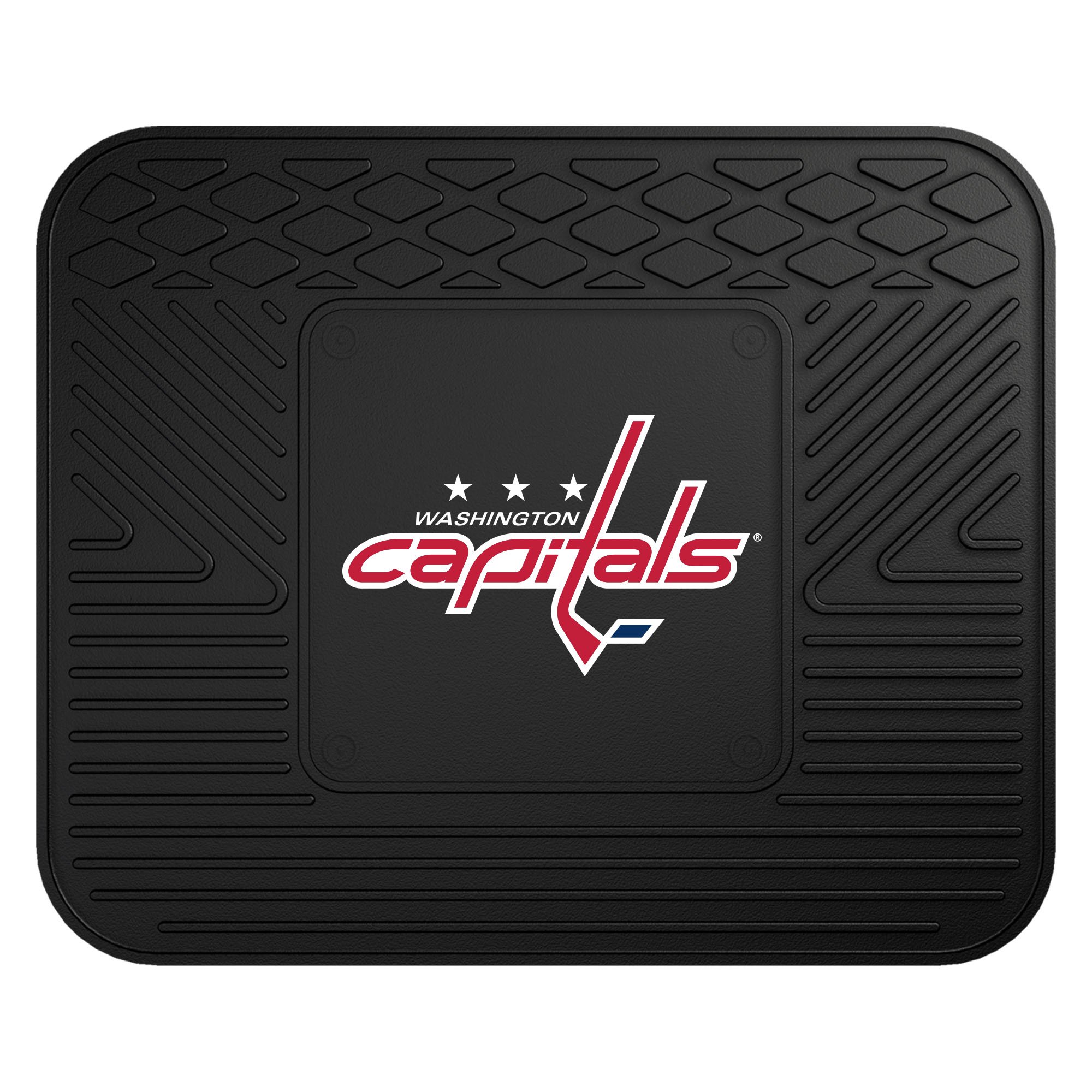 FANMATS 10786 Washington Capitals Back Row Utility Car Mat - 1 Piece - 14in. x 17in., All Weather Protection, Universal Fit, Molded Team Logo