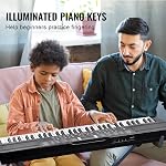 61-Key Digital Keyboard Piano with 200 Tones and Rhythms, Portable Electric Piano Kit with 60 Demo Songs, Built-In Speakers, Headphones, and Stickers for Beginner Practice