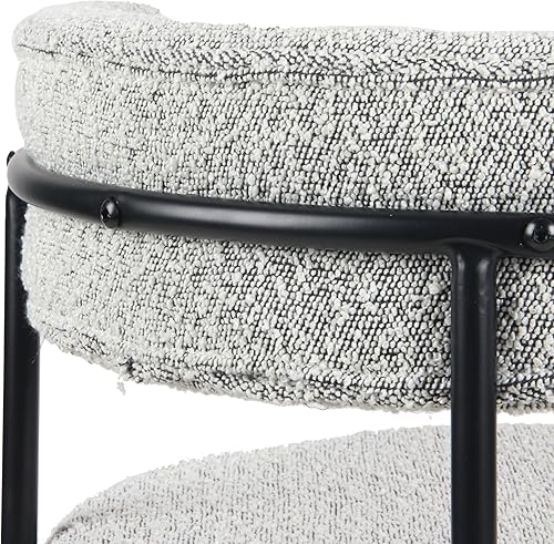 Miniatura 6 de Roundhill Furniture Burbank - Juego de 2 sillas de comedor redondas modernas, color blanco y negro