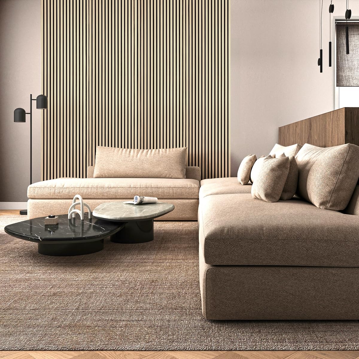 4 x pannello fonoassorbente per interni legno rovere 240x60cm Kover-O