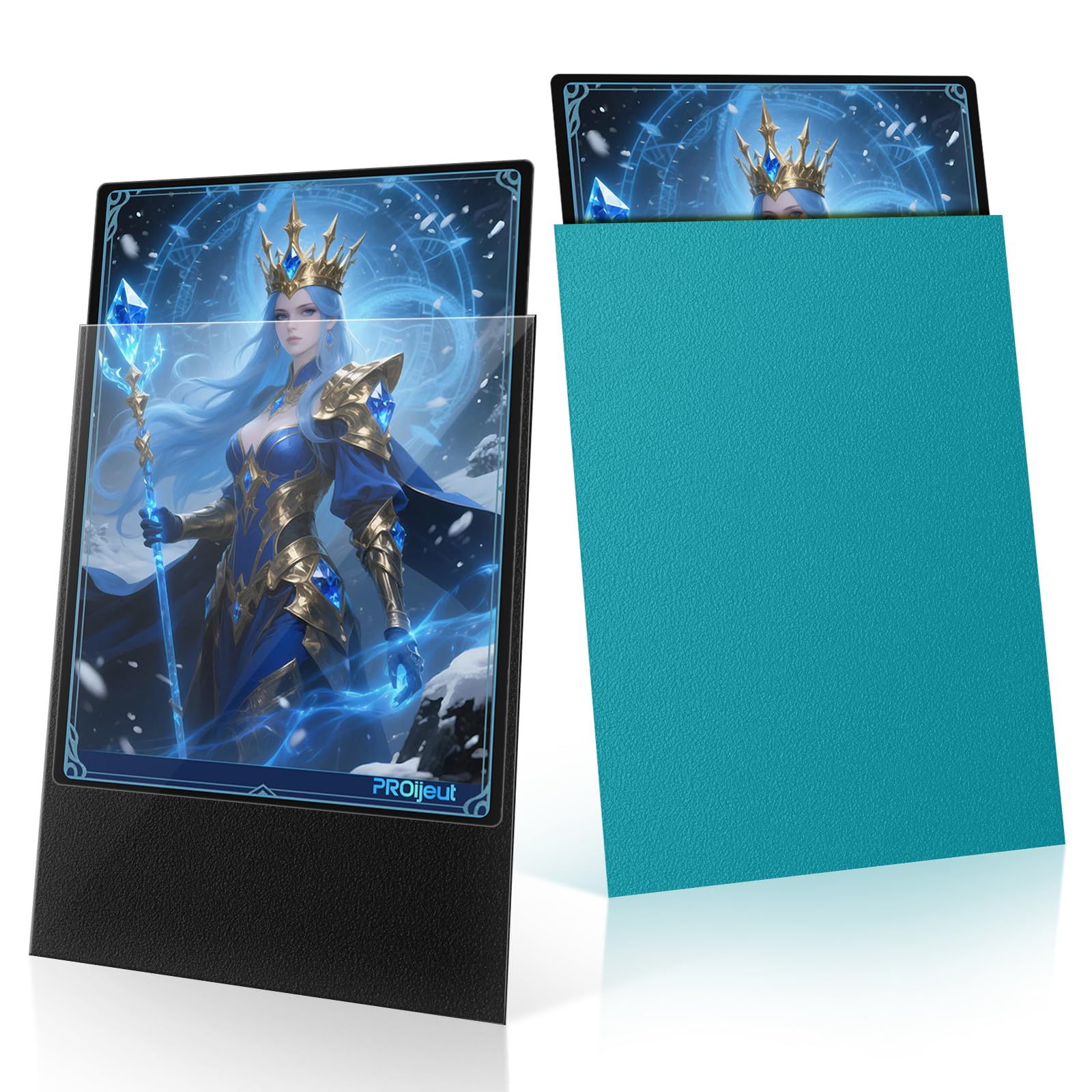200 Pack Card Sleeves, Matte Dual Trading Card Sleeves with Opaque Back &amp; Smooth Shuffle, Tear Resistant Card Protectors for MTG, TCG and Game Cards (Glacier Blue)