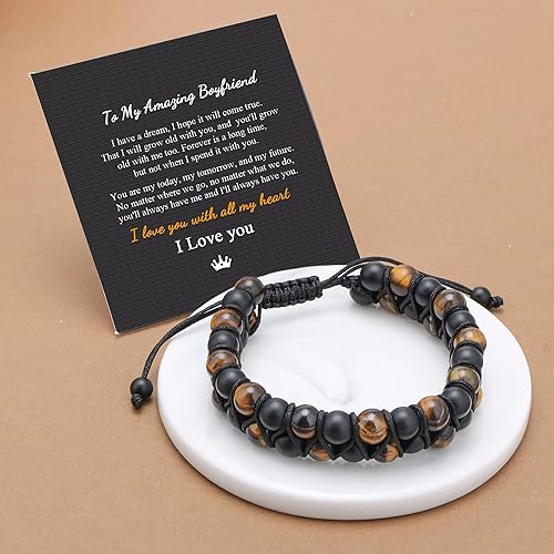 Miniatura 6 de JoycuFF Triple Protection Bracele for Men Bead Bracelets for Men Boyfriend Husband Brother Son Triple Protection Bracele for Men Bead Bracelets
