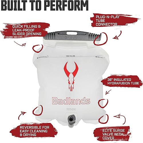 Vista 3 de Badlands Depósito de hidratación con tubo aislado para beber