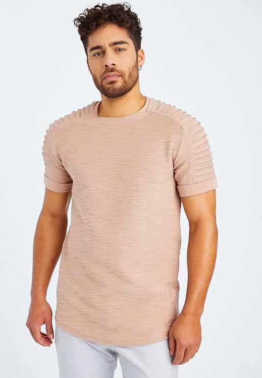 Leif Nelson Men's Modern Stylish Basic T-Shirt Crew Neck Shortsleeve Pullover Hoodie Sweater Jacket Slim Fit LN6325
