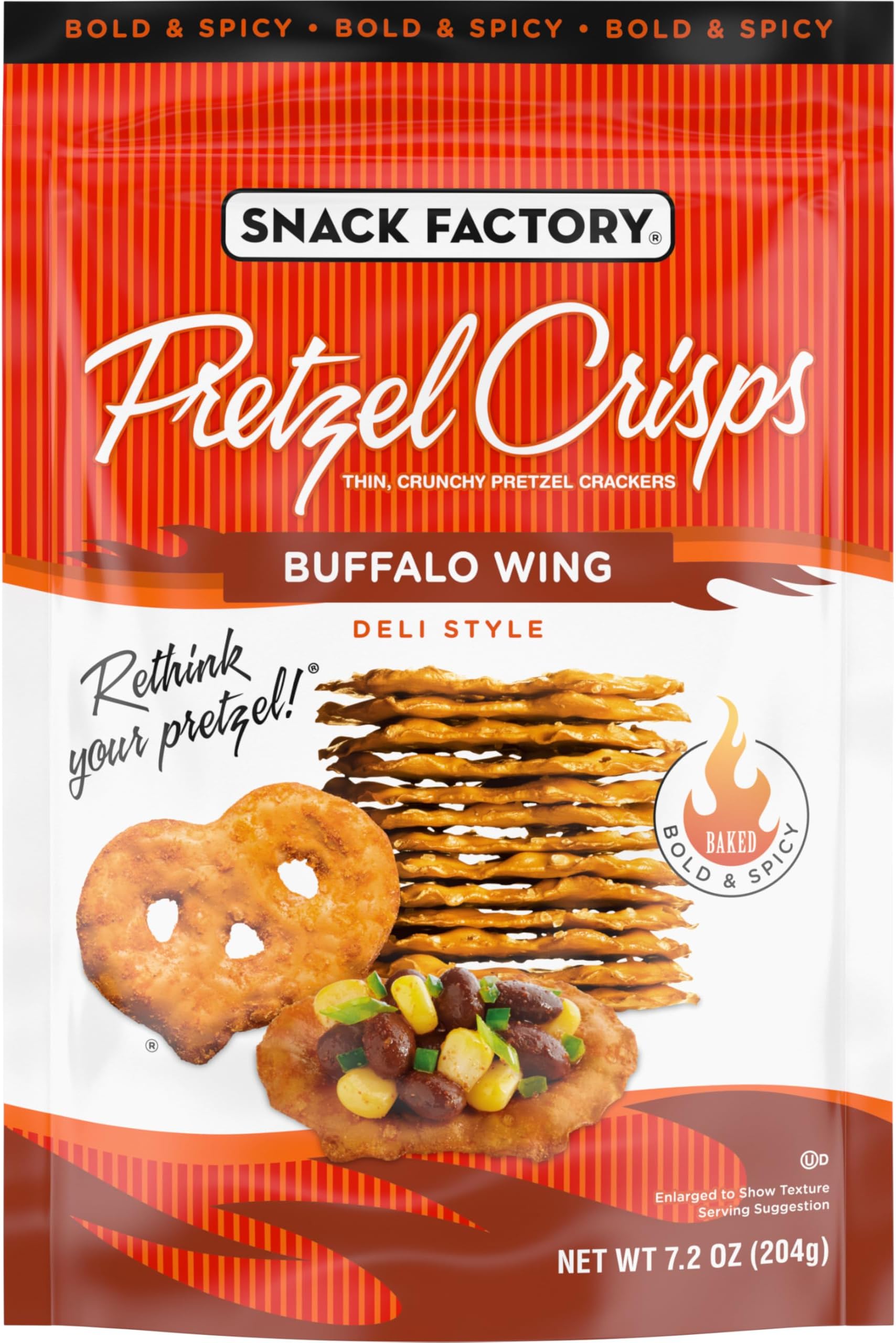 Pretzel Crisps Buffalo Wing 7.2Oz Pouch (Pack Of 12)