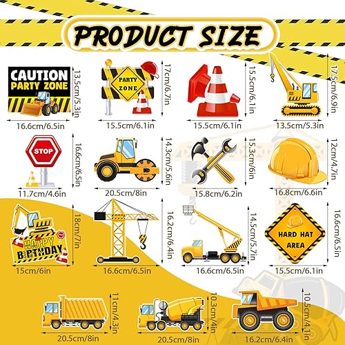 Miniatura 2 de 36 piezas de decoración de fiesta de remolinos colgantes de construcción, 15 juegos de remolinos de construcción para fiesta de cumpleaños,