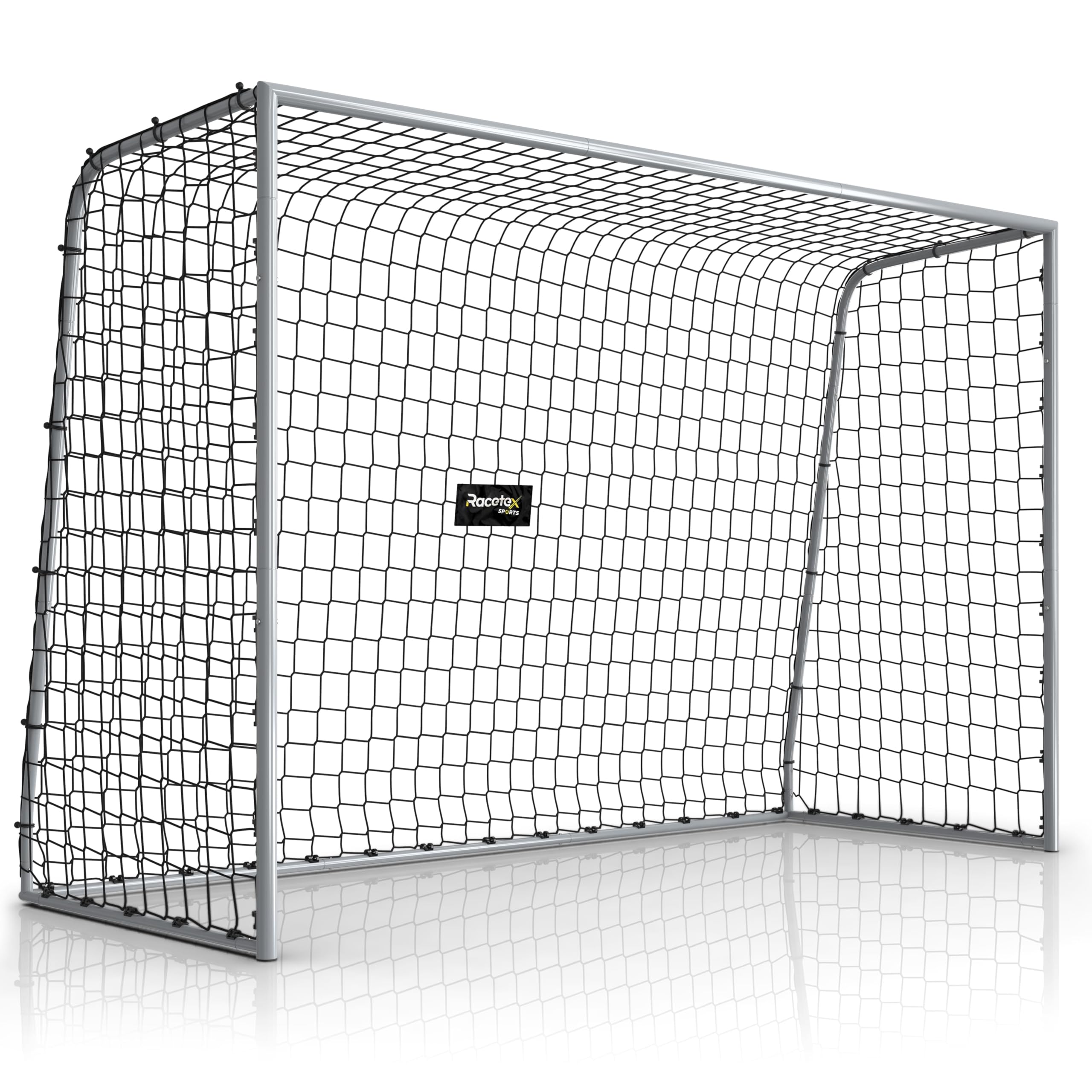 Racetex Fussballtore für Garten Kinder [WETTERFEST] - Fußballtor Kinder und Erwachsene mit stabilem Metallrahmen und Erdankern – Komfortabel aufzubauendes Fußball Tor