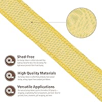 Vista 3 de Mandala Crafts Cinta de arpillera amarilla con alambre para corona, cinta de arpillera amarilla de yute natural rústico de 2 pulgadas de ancho, 10