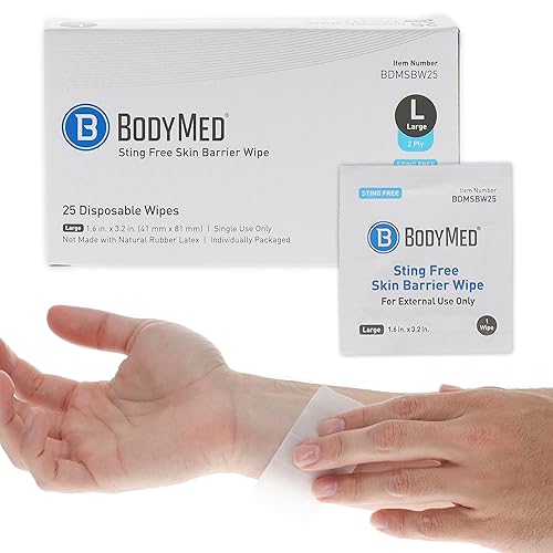 BodyMed Toallitas de barrera para la piel Toallitas de película para el cuidado de la ostomía para la limpieza de la piel y heridas Fórmula sin