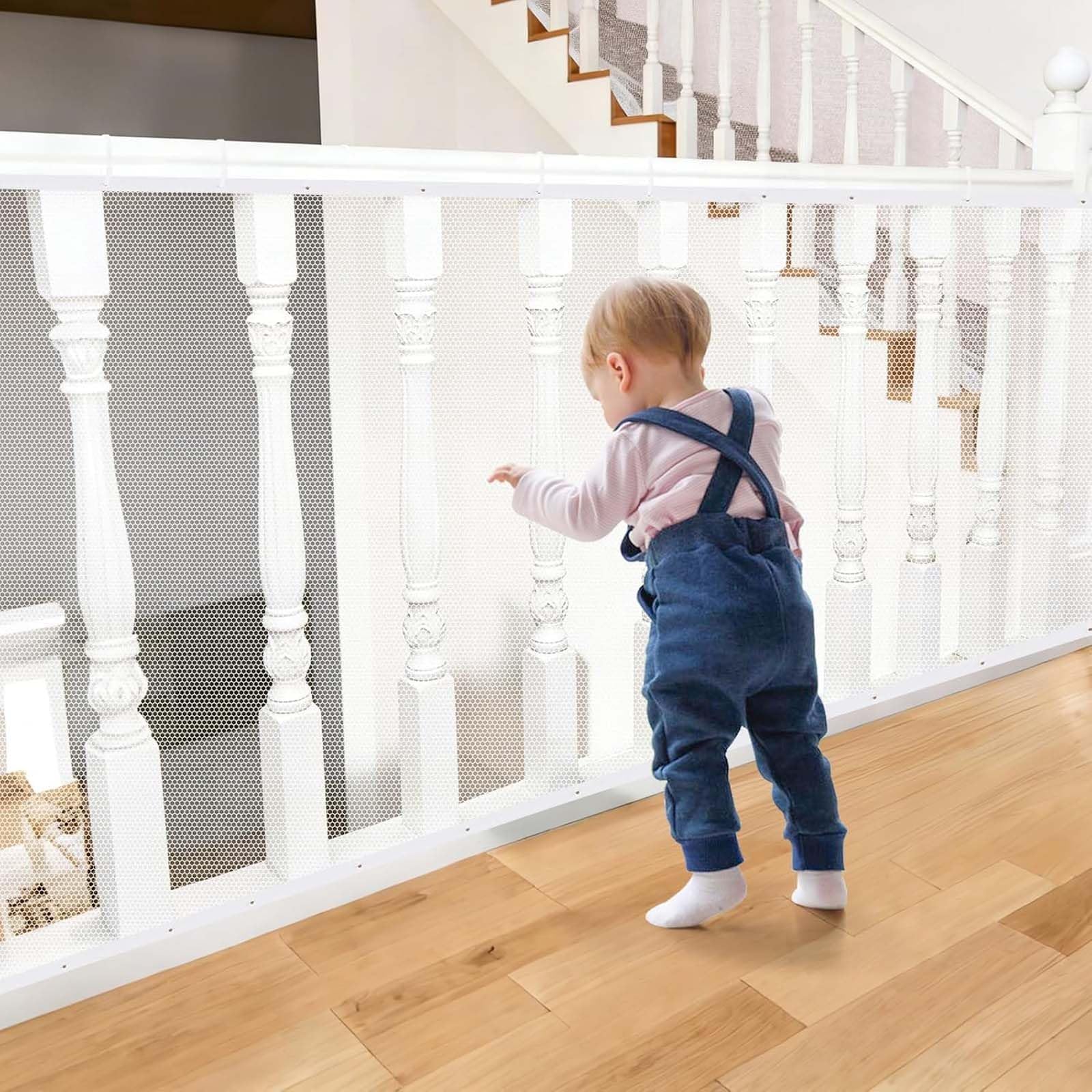 Balcony Net for Child Protection, Safety Net for Balcony for Kids, Stair Protector for Kids, Baby Net Balcony Railing Cover, 3m x 78cm Safety Barrier-image-13