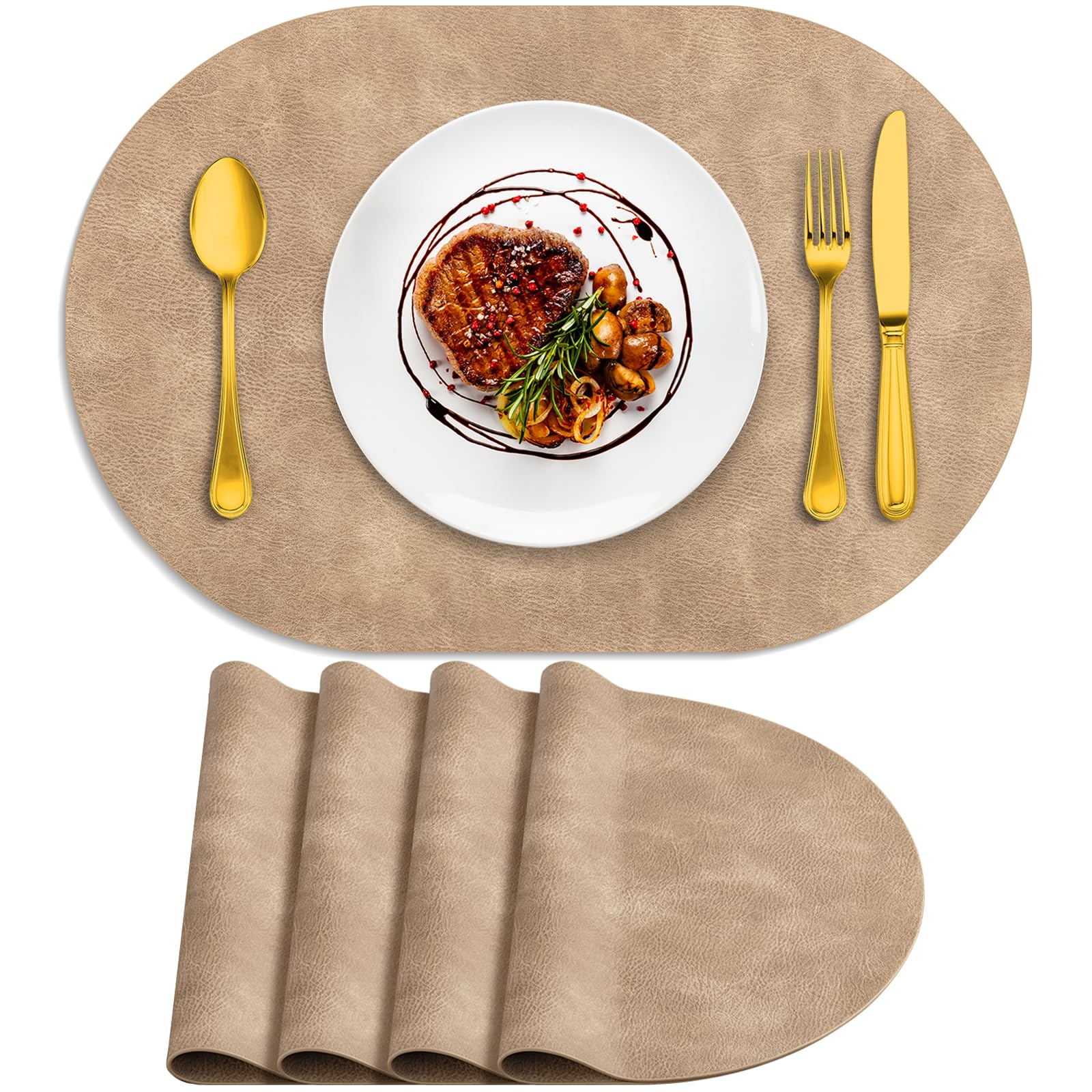 Amazon.com: ADRIMER Placemats, Heat Resistant Oval Placemats Set