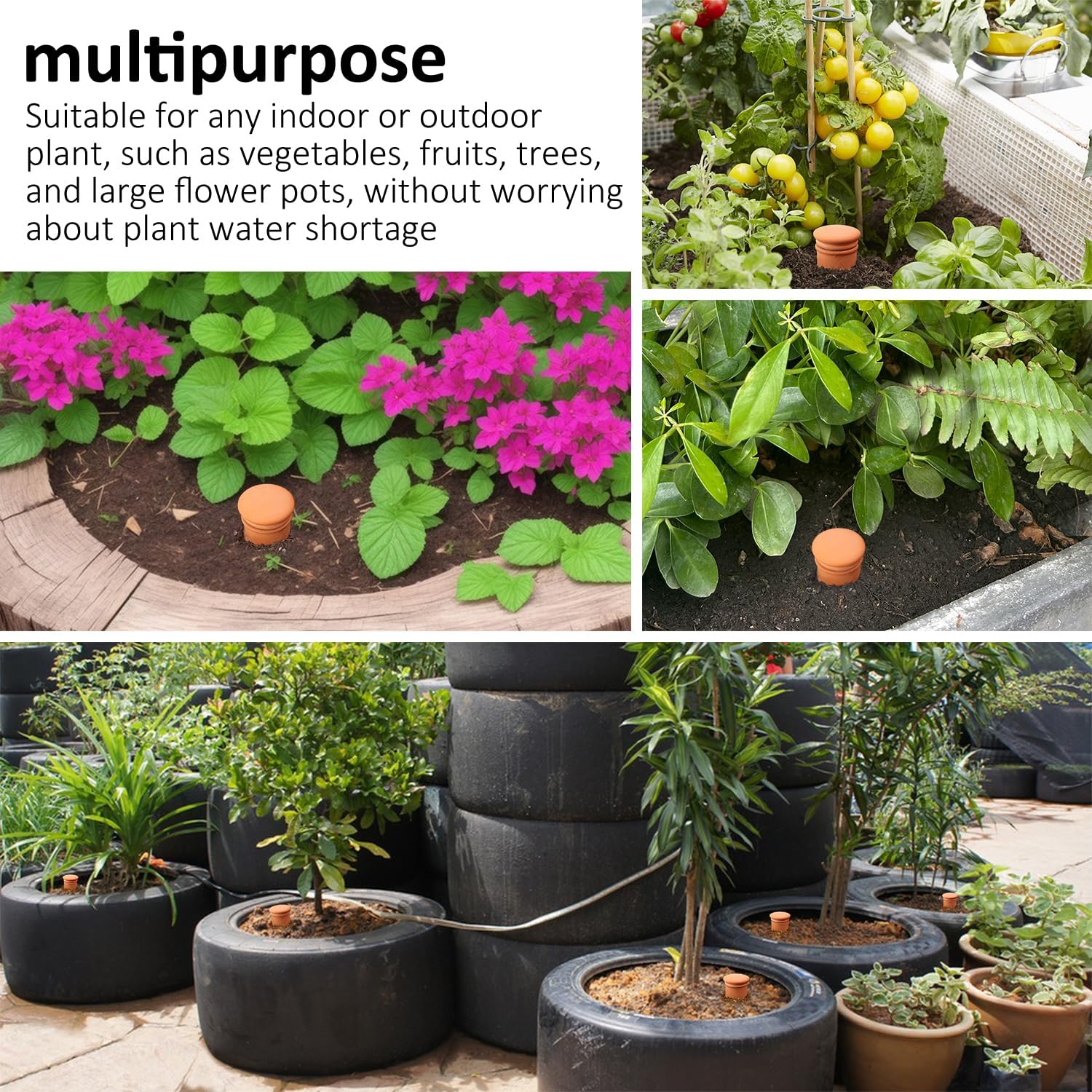 Large 3.3L Terracotta Watering Pots Ollas Self Watering Planter Watering System 10inch-Simple Irrigation Peripheral Water System Indoor Outdoor Plant Watering Globes Large Reservoir Bulbs