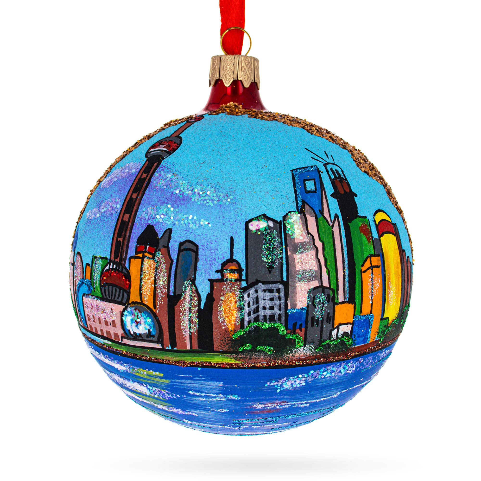 Boule de Noël Shanghai en verre incassable avec attache sécurisée