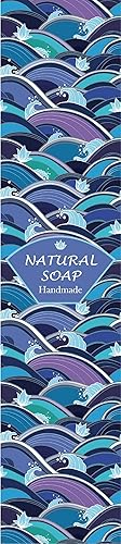 Miniatura 2 de V3 - Cinta de papel envolvente para barra de jabón casera, productos hechos a mano (V3 - Midnight Ocean)