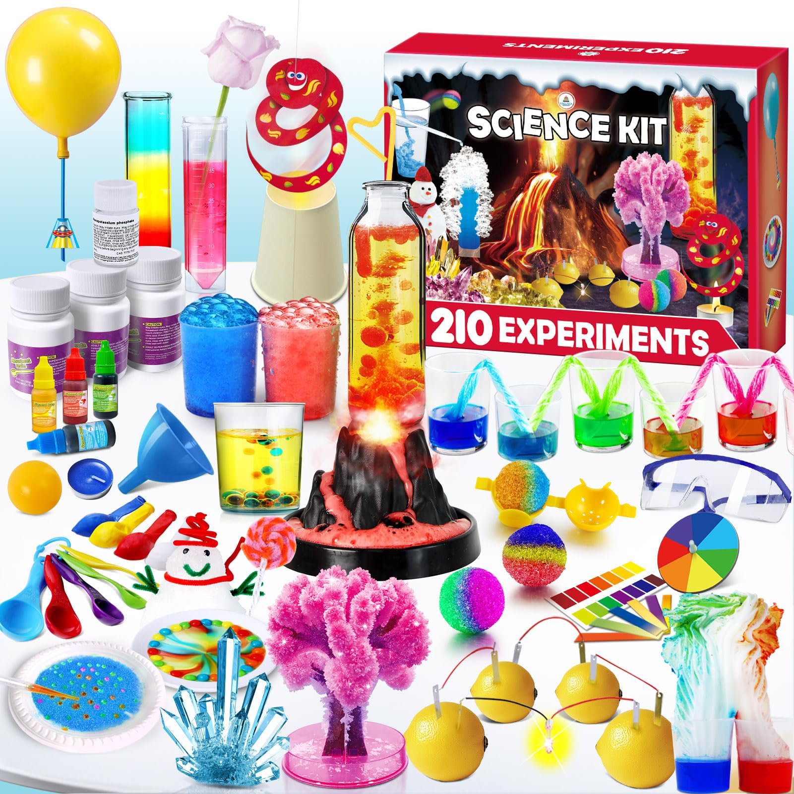 UNGLINGA 210 Experiments Science Kit for Kids, Boys Girls Birthday Toys Gifts Idea, Chemistry Set, Volcano, S.T.E.M Science Educational Project