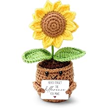 Positive Crochet Sunflower, Emotional Incentive Sunflower, Christmas Birthday Thank You Gifts for Friends Dad Mom Coworker Teacher Women Men, Funny Support Crochet Doll -D02
