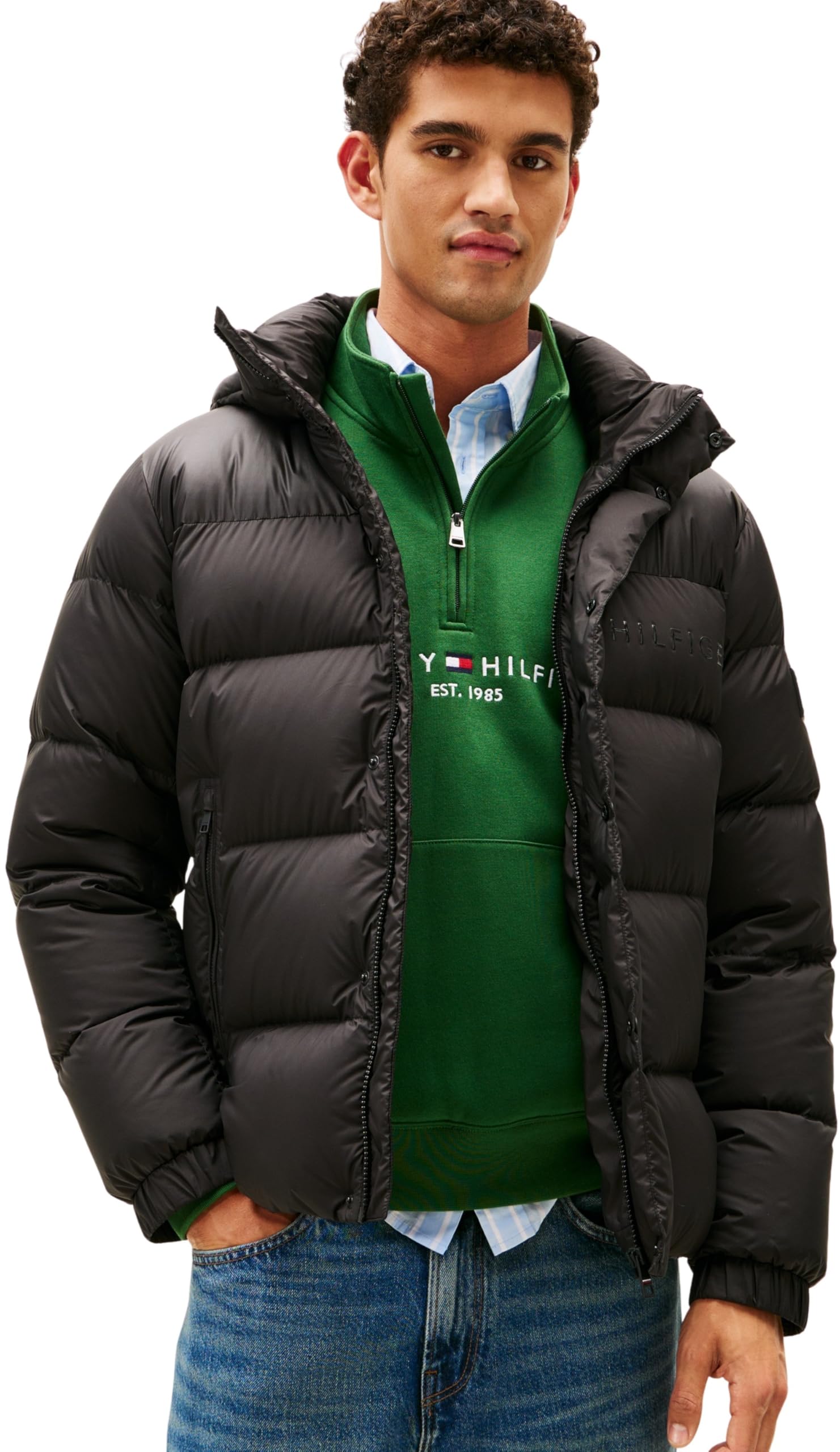 Tommy Hilfiger Herren Mix Down Hooded Puffer Mw0mw40613 Andere Jacken (1er Pack)