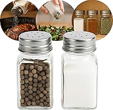 2 Saleiro Porta Temperos de Vidro 70ml com Tampa Inox – Porta Condimentos Clássico para Cozinha – Pimenteiro Mesa Resistente e Prático