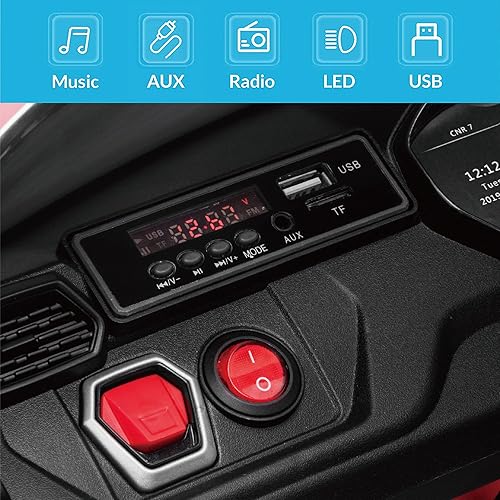 Miniatura 4 de Kidzone - Vehículo eléctrico para niños con licencia de 12 V y 7 Ah Lamborghini Urus con control remoto de 24 G radio puerto USB AUX suspensión de