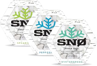 Mint Assortment KETO Xylitol Candy Chips (3-Pack) - SNØ 1.5oz Tin - Sugar-Free Candy With Only 2 Ingredients | Low Carbs, Diabetic-Friendly, Non-GMO, Vegan, GF & Kosher | Purest candy in the world!