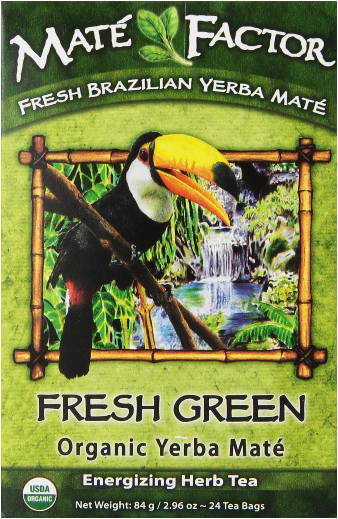 The Mate Factor Yerba Mate Energizing Herb Tea Bag, Organic Fresh Green, 24-Count Box - PACK OF 3