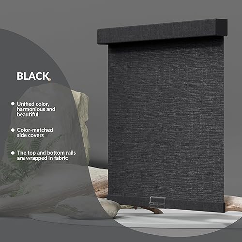 Miniatura 2 de Persianas enrollables solares sin cordones con filtro de luz para ventanas con cenefa de casete, cortinas traslúcidas y reducen el deslumbramiento,