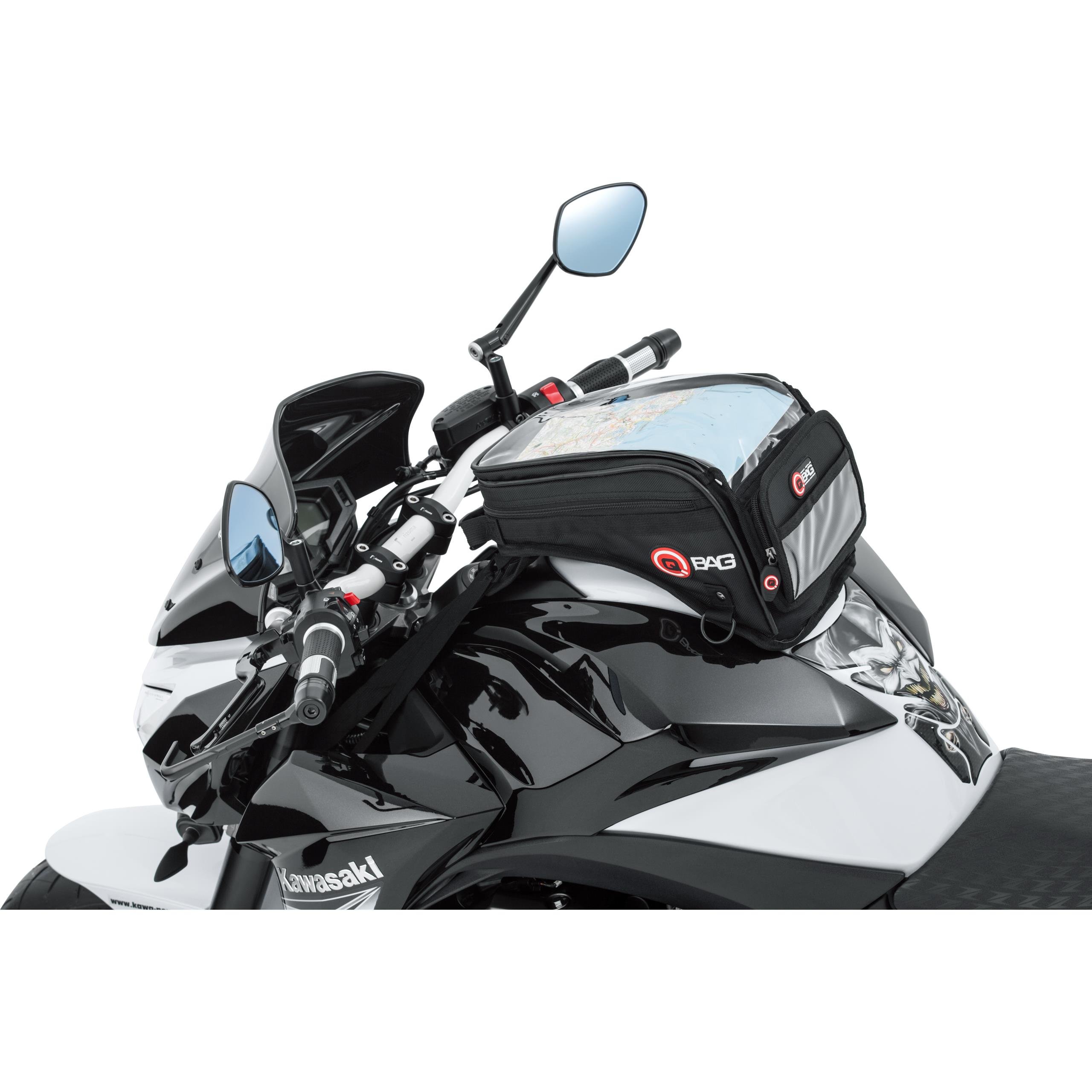 QBag Tank Backpack Motor Magnet Tank Bag ST09, Magnet/Band, 6 Liter Storage, Polyester, Black