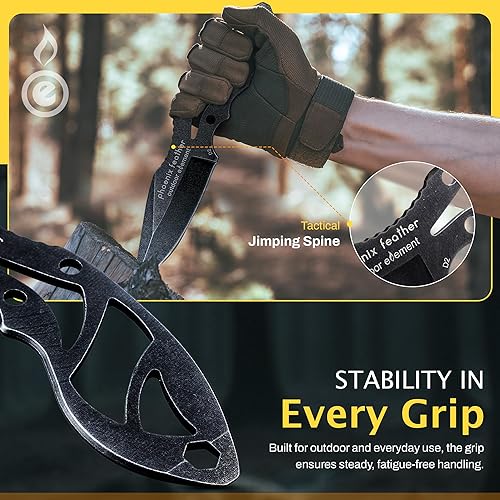 Miniatura 6 de OUTDOOR ELEMENT Phoenix Feather - Cuchillo de hoja multiherramienta con funda Kydex incluida, destornillador hexagonal de 14 pulgadas y herramienta