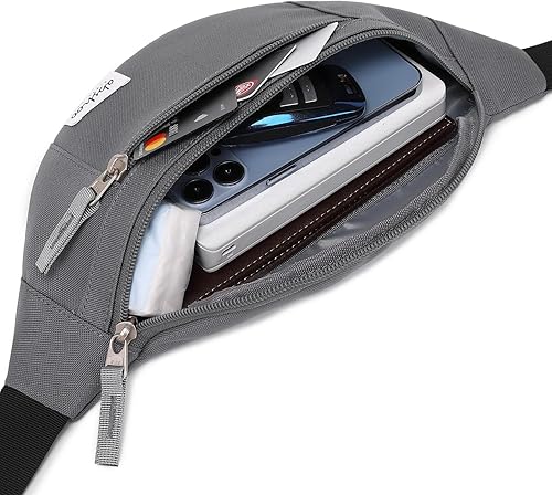 Miniatura 6 de Abshoo Riñonera cruzada para hombre para mujer, bolsa de viaje para senderismo, correr, riñonera, Gris