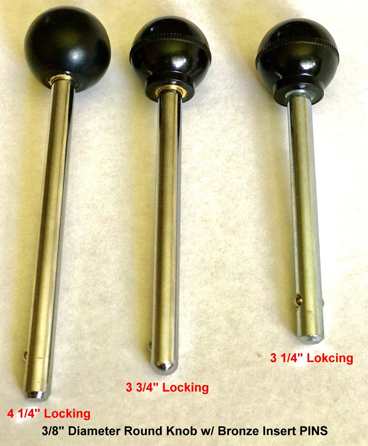 Pin, Tensile - (3/8" Dia 5-1/2" Locking Space) Universal Weight Stack Replacement SELECTOR Key | Various Size Locking Space | Detent PINS w/Round Black KNOB - Chrome Plated Steel Shaft | by SBD