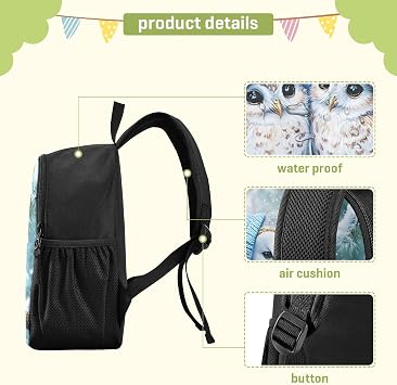 senya Little Kids Backpack Toddler School Elementary Bag Boys Girls S Beautiful White Owl