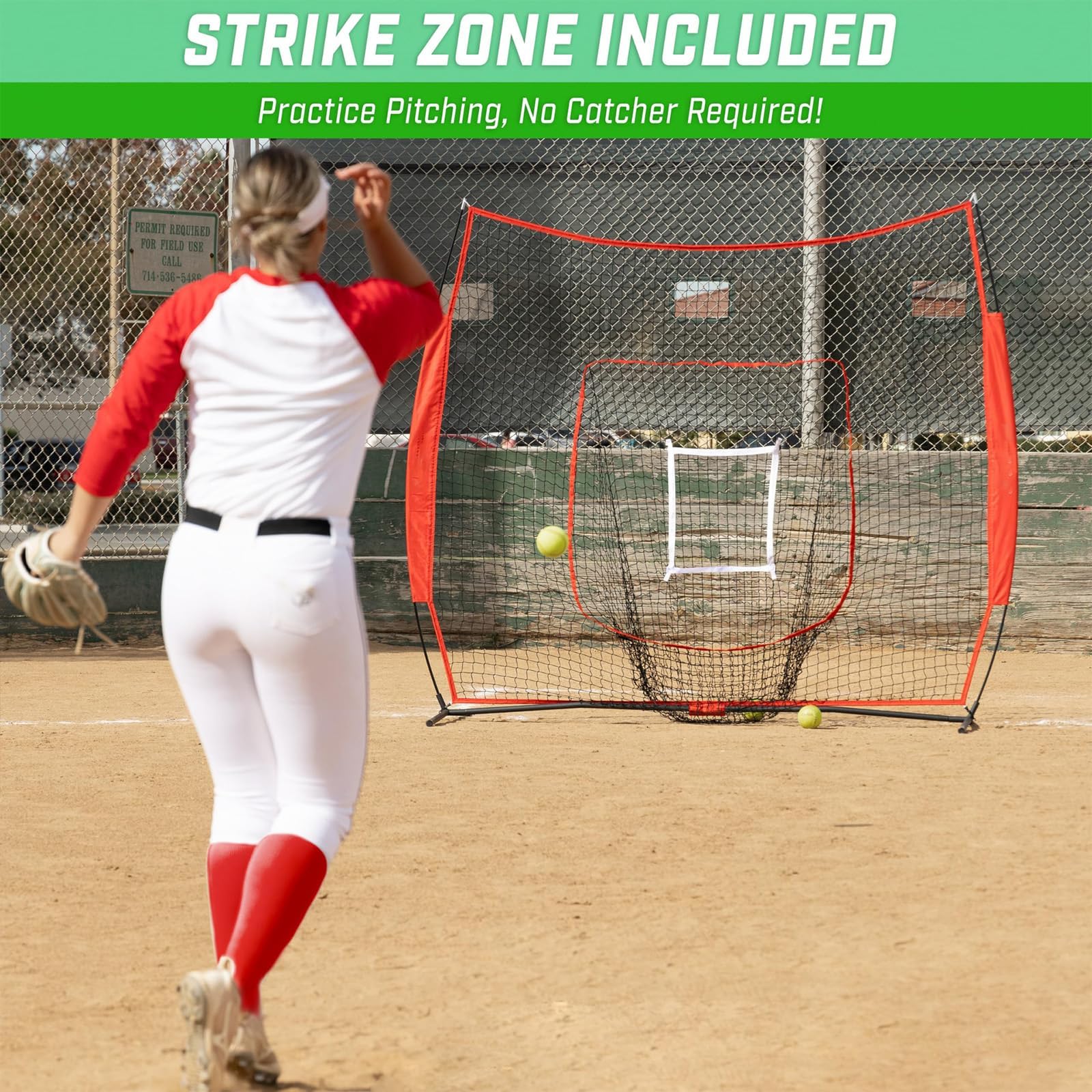 Tragbares Baseball-Pitching-Netz mit Tragetasche, Trainingsgeräte für Jugendübungen, verbessert die Spielfähigkeiten