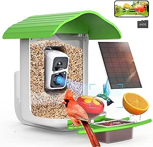 birdsnap® PAV- Smart Bird Feeder with Camera Solar Powered, 64GB Card & 2K HD Record Video Bird Camera Live with 5 DIY Add-ons, AI Identify Auto Capture, Ideal Gift for Birds Lover asin的图片