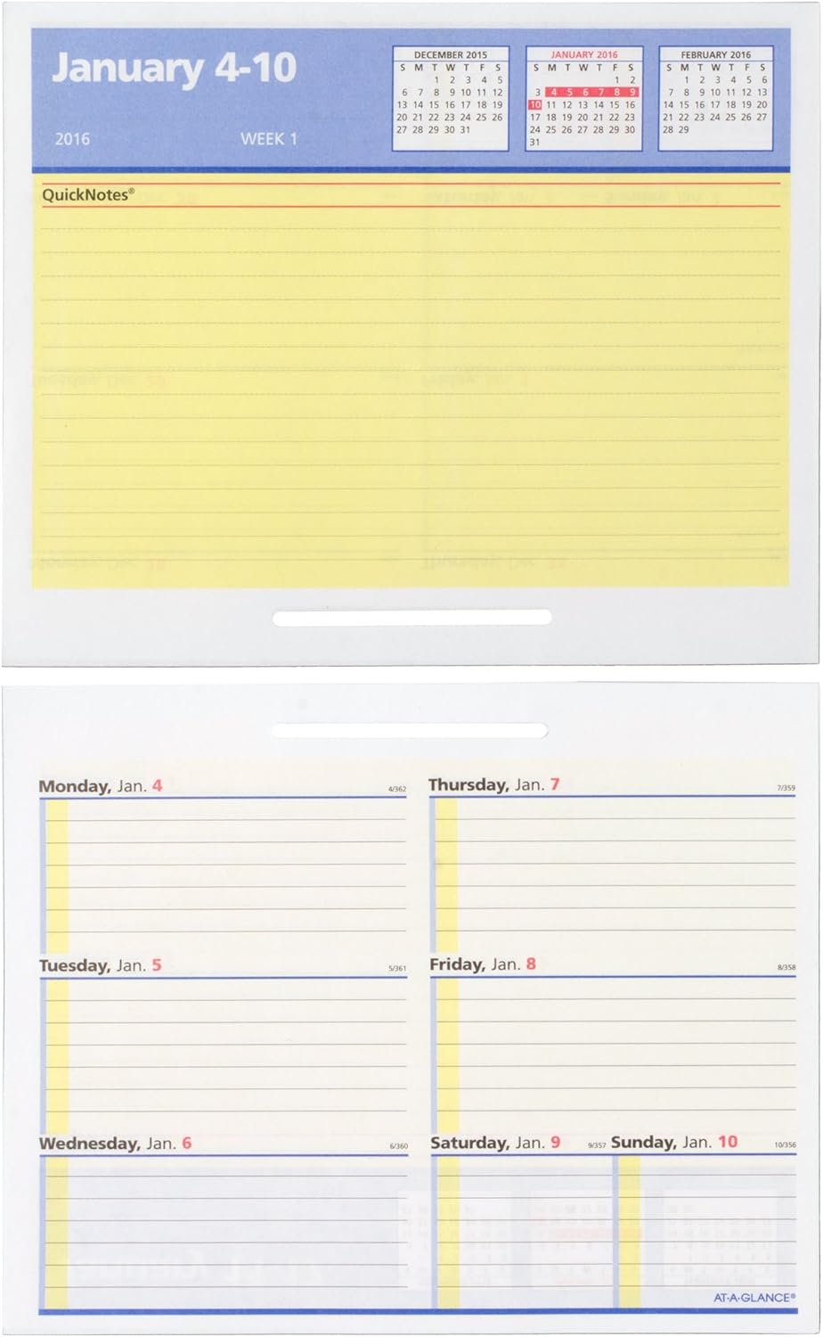 AT-A-GLANCE Flip-A-Week Weekly Refill 2016 with Quick Notes Format, 12 Months, 5.63 x 7 Inch Page Size (SW70650)