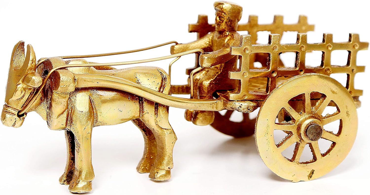 Brass Vintage Bullock Cart Decorative Showpiece | Home Decor