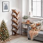 HOOBRO La bibliothèque d'arbres, 9-Tier Bibliothèque étagères en bois, rack de rangement, pour l'affichage des CD, Livres dans le salon, Bureau à la maison, box de rangement en bois pour chambre, Rustic Brown BF08SJ01G1