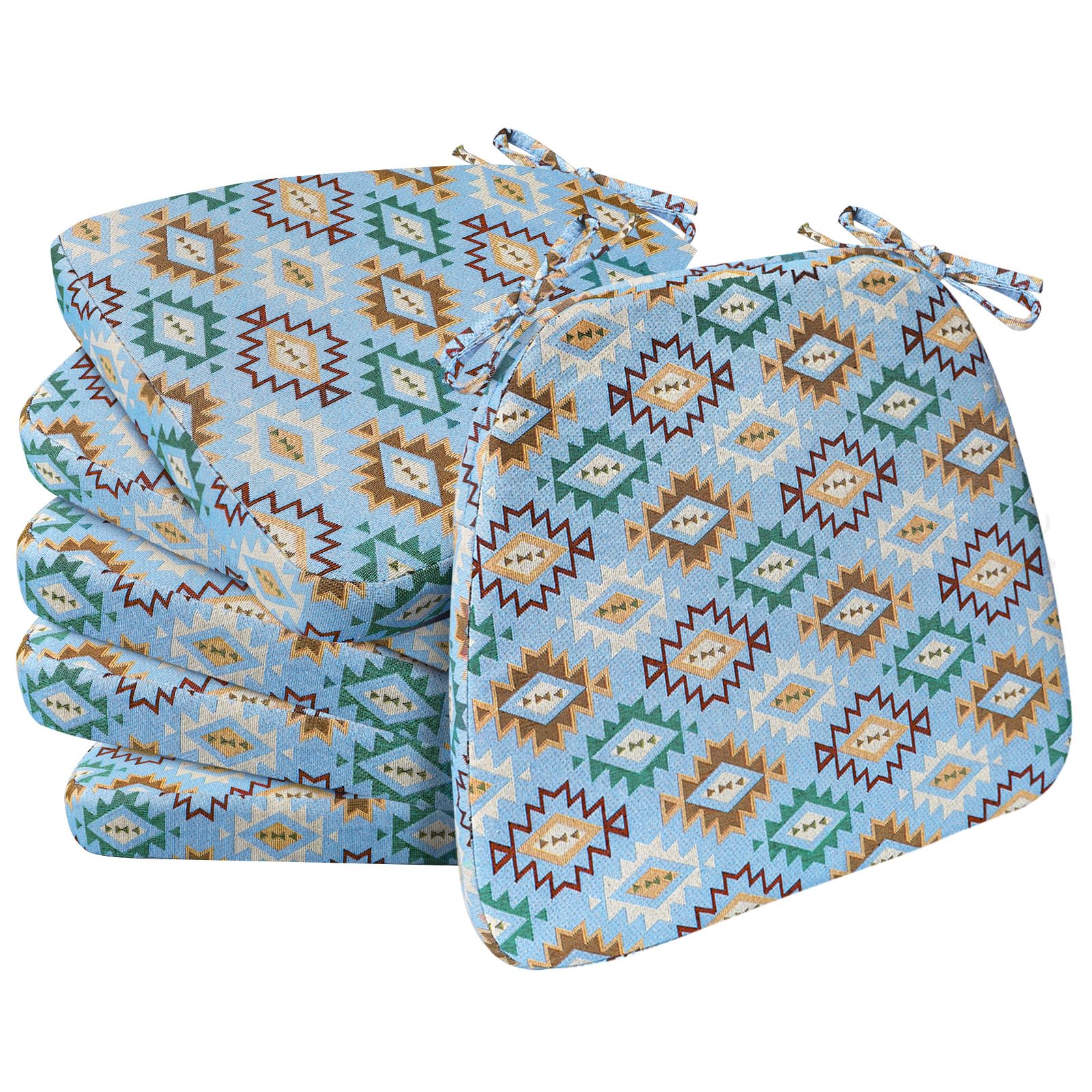AAAAAcessories Chair Cushions for Dining Chairs, 17 x 16 x 2 in, Set of 6