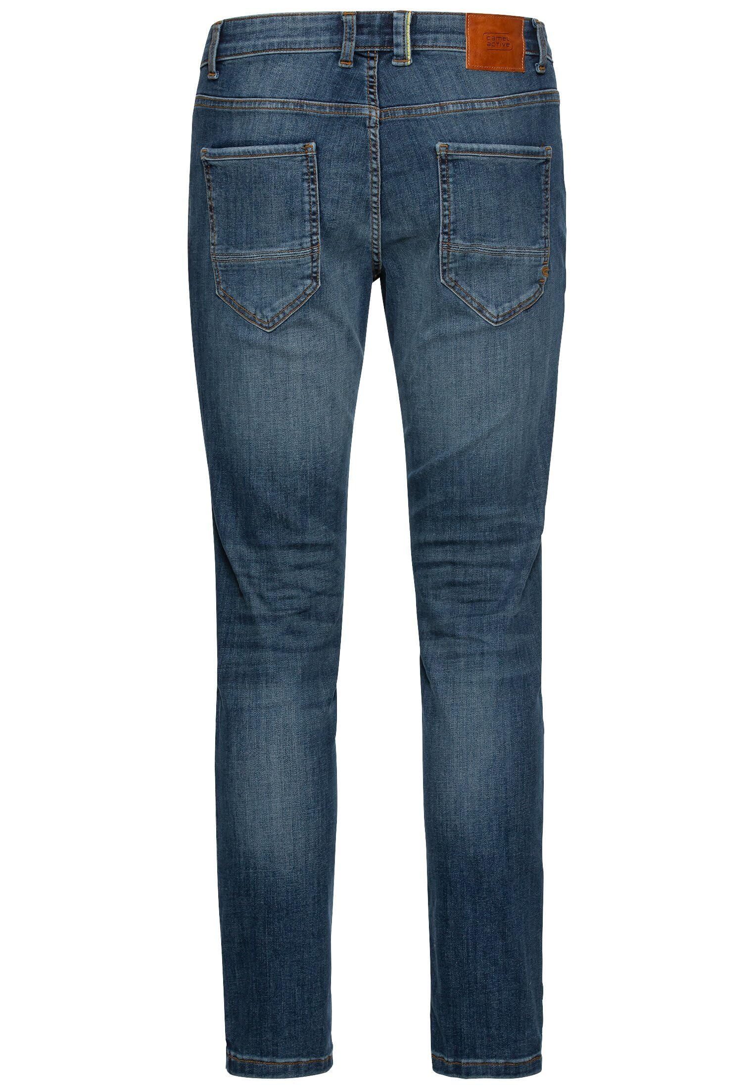 camel active Herren Slim Fit fleXXXactive® Jeans | bequeme Slim Fit Jeans mit Logo-Stick auf einer der Gesäßtaschen als 5-Pocket Hose