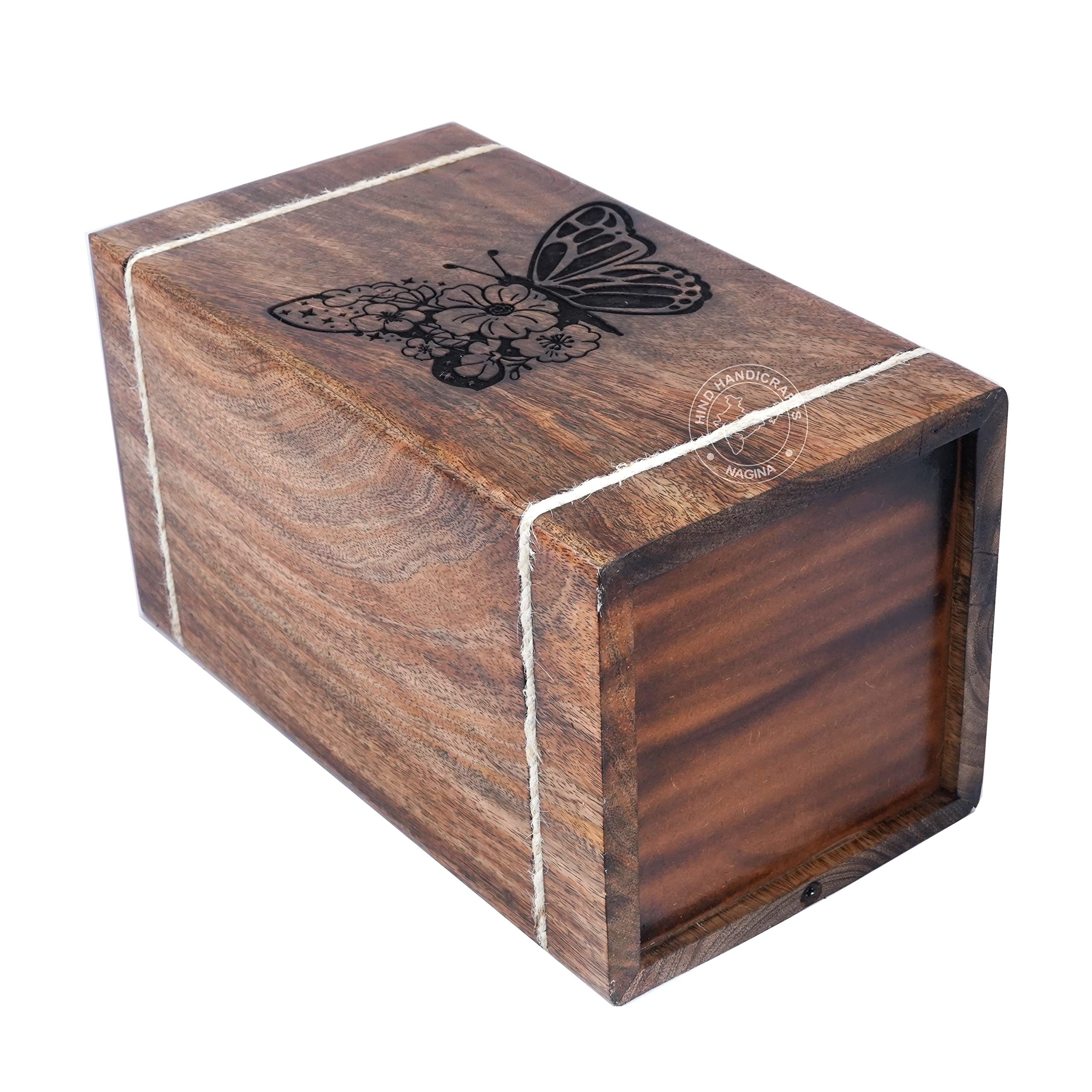 Urne funéraire en bois fabriquée à la main pour cendres humaines pour adulte – Urne funéraire en palissandre pour cendres – Urne funéraire pour Columbarium – Urne funéraire (papillon