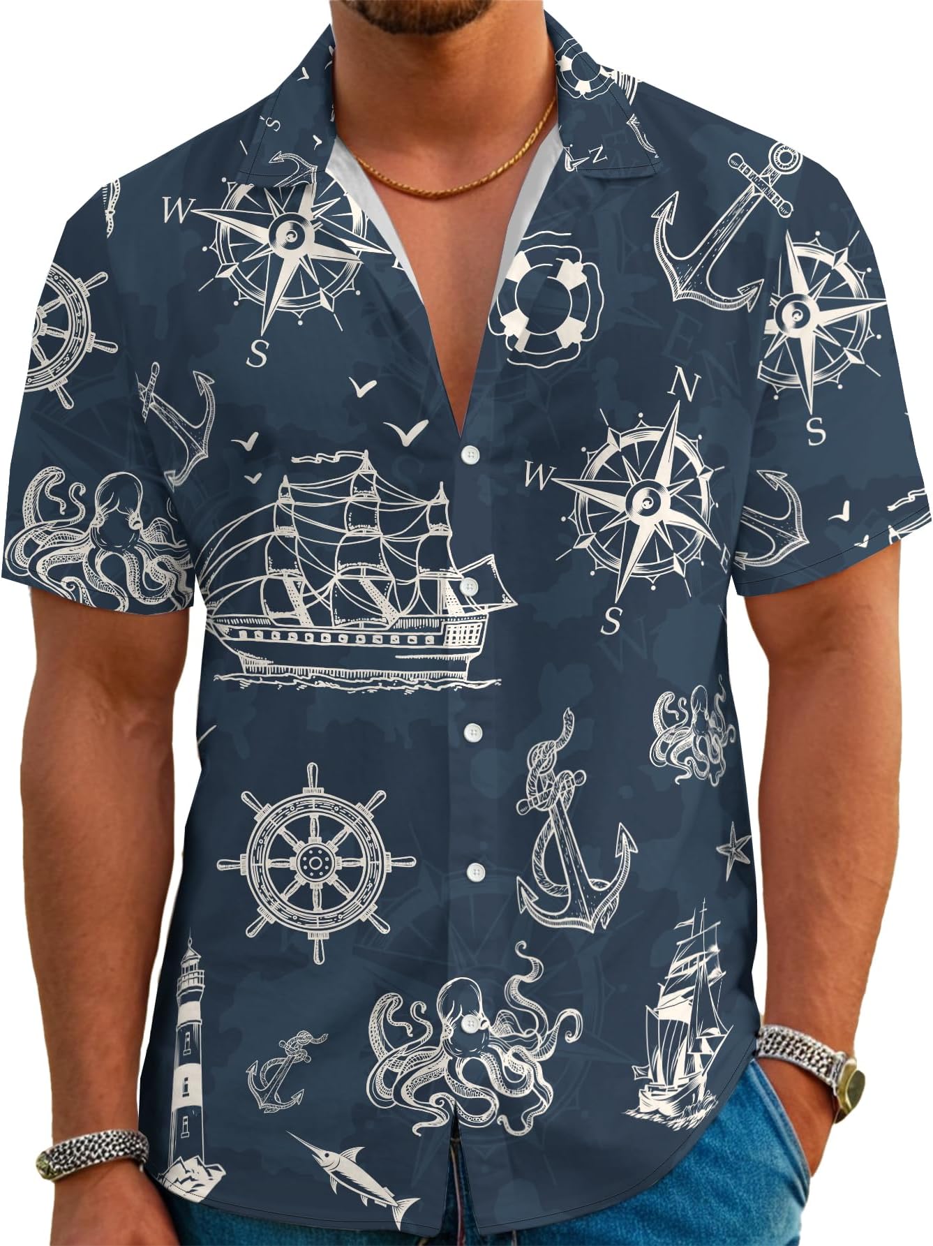 Hawaiian Shirts for Men Summer Beach Casual Short Sleeve Button Down Shirts Novelty Print Tropical Beach Shirts