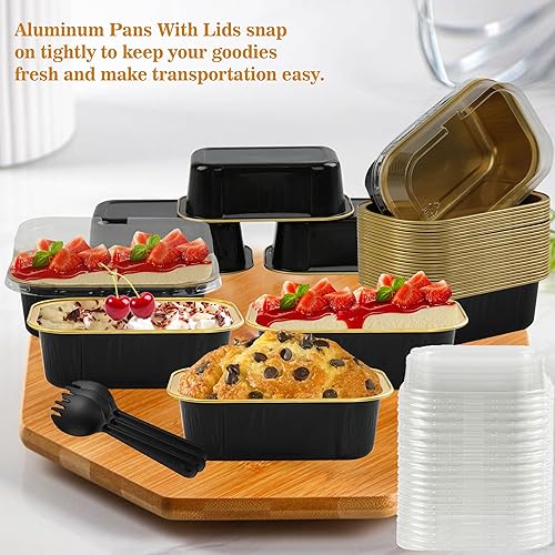 Miniatura 6 de BAKINGPAK Tazas para hornear con tapas, 30 moldes para pasteles de 5.5 onzas, mini moldes para pasteles con tapas, moldes para muffins con tapas,