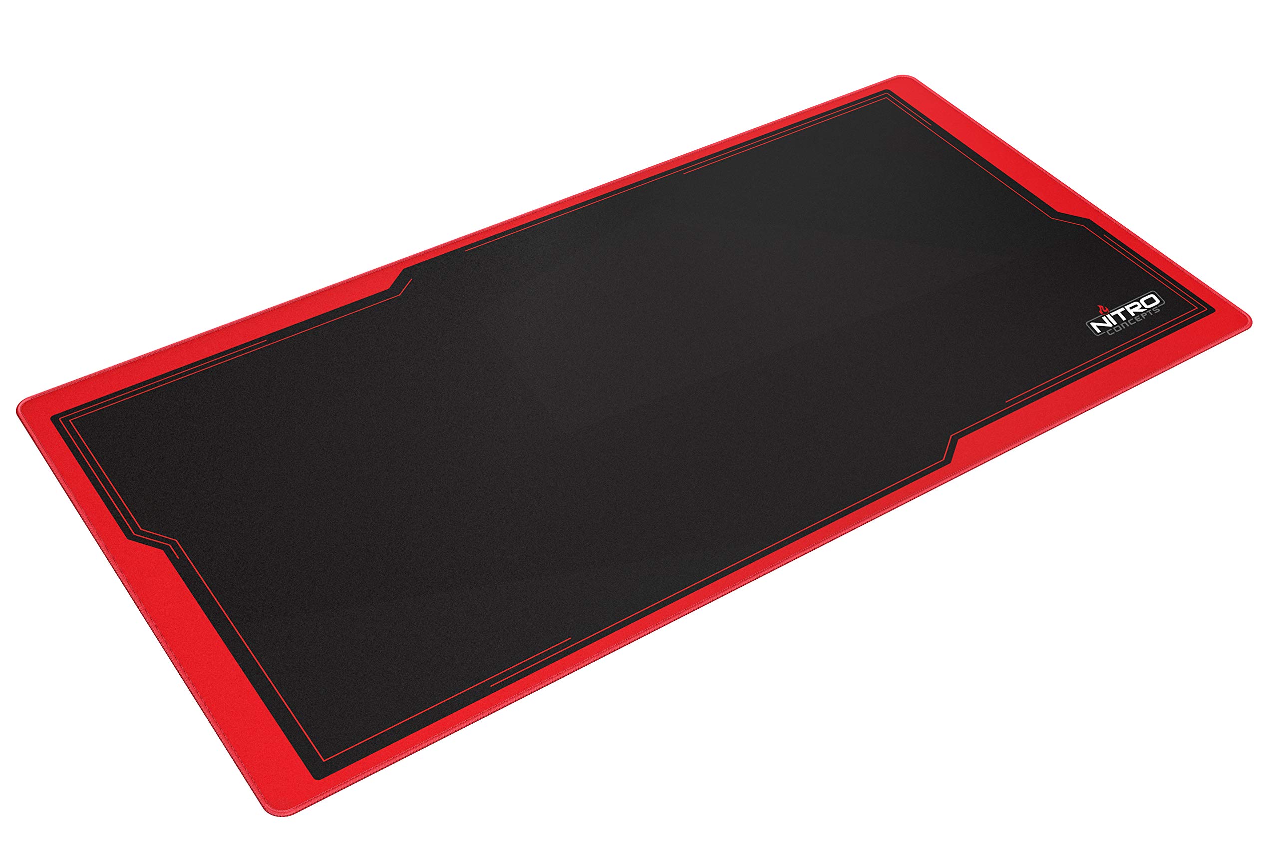 NITRO CONCEPTS Alfombrilla de ratón XXL 1200 x 600 mm, Bordes sin Flecos, Alfombrilla de ratón para Gamer Grande de Microfibra, Alfombrilla ergonómica Antideslizante (Negro/Rogue)