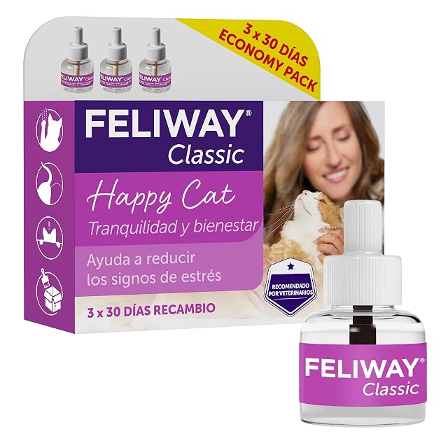 FELIWAY Classic - Pack Ahorro 3 recambios para 90 días (3x48ml)