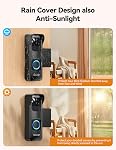 Anti-Theft Blink 1st Gen Doorbell Mount Bracket Wide-Angle(Not for 2025 Newest 2nd Gen Models), Weatherproof with Rain Cover, Renter Friendly,No-Drill Install for Home/Apartment Door, Black