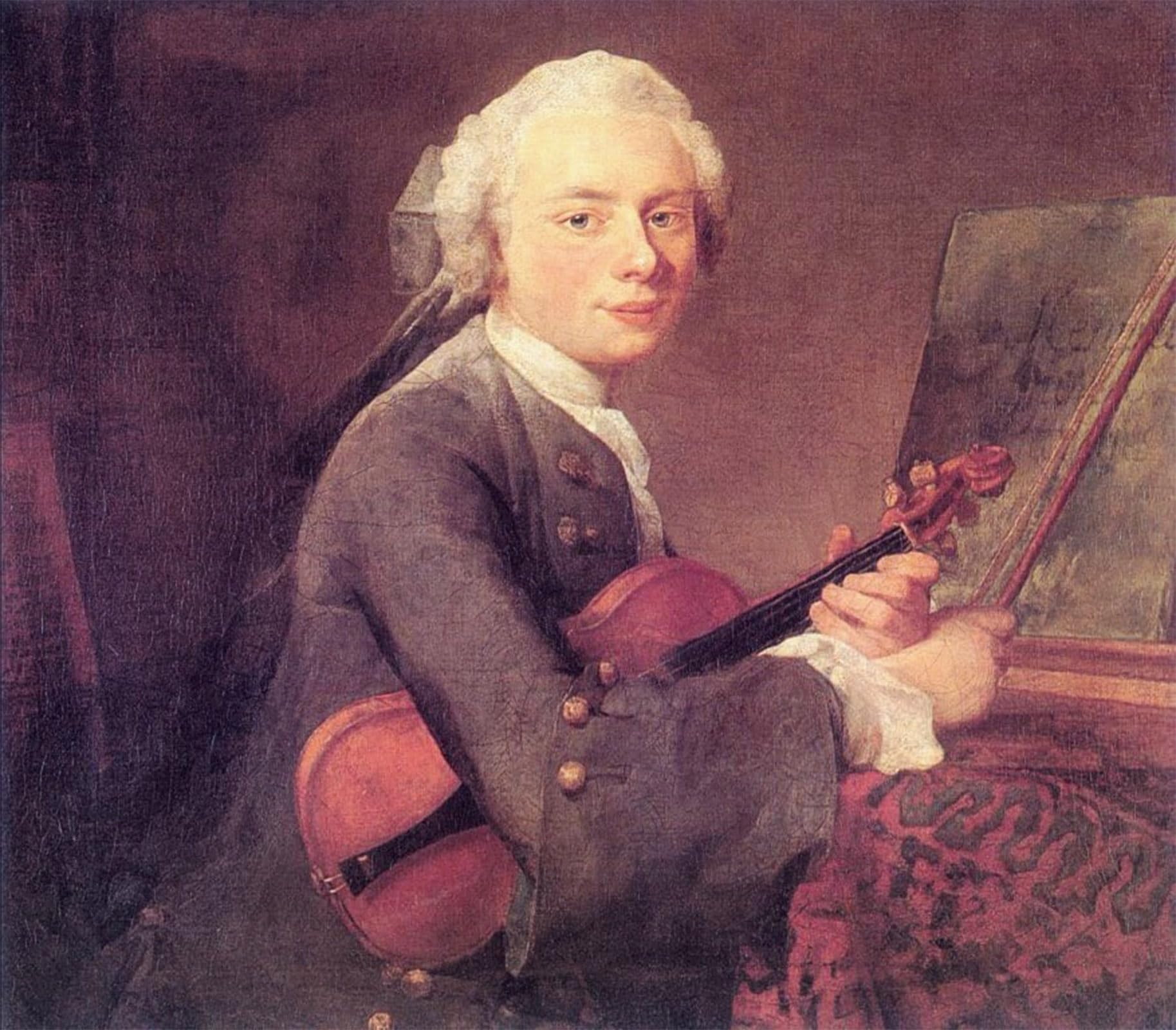 ARTXLXXBN Famous Prints Artwork Pictures Poster Painting Art Young Man with a Violin by Jean-baptiste-simeon Chardin Artwork Landscape Pictures for Home Decor 60x90cm