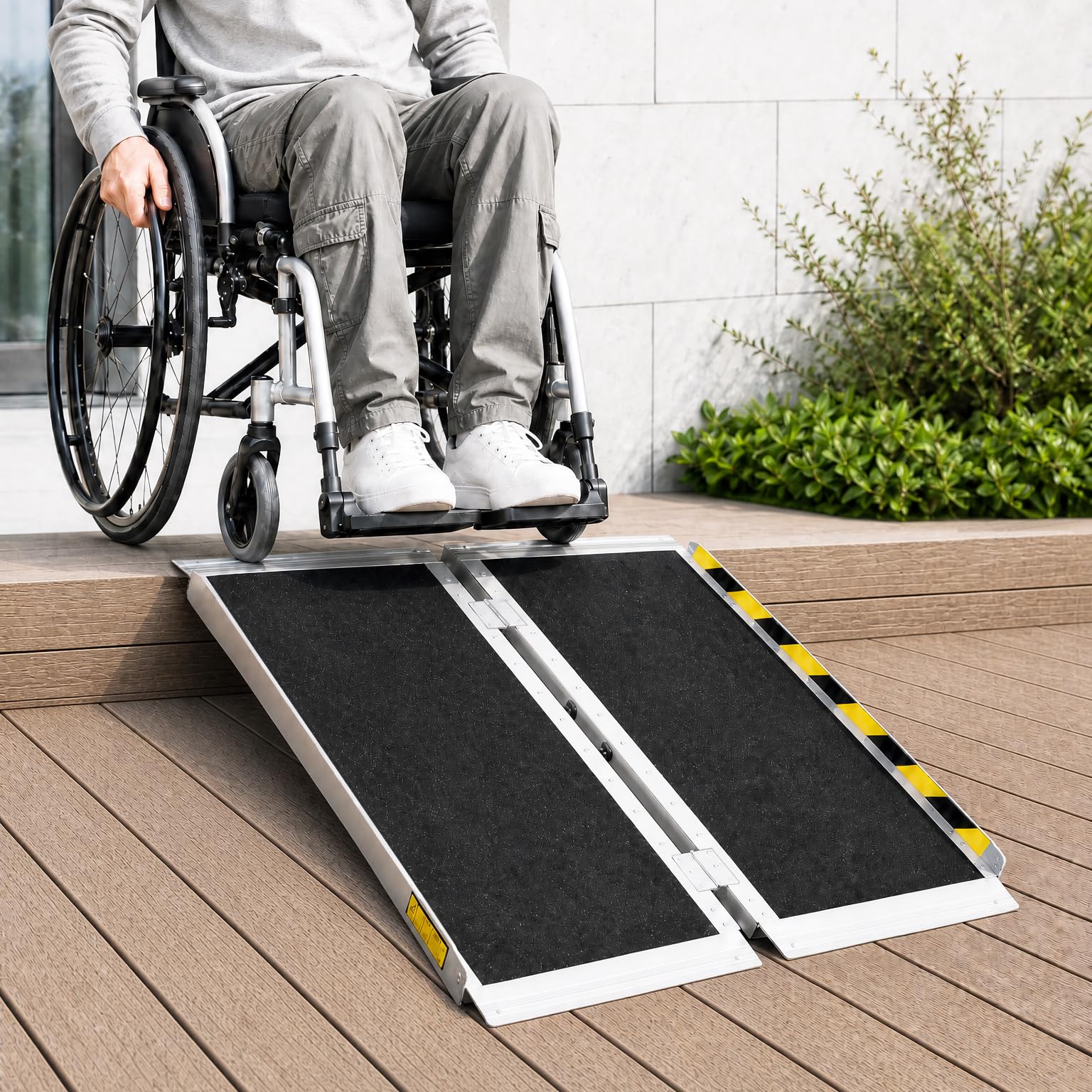 Rampa portátil para silla de ruedas de 3 pies, Rampa plegable antiderrapante de aluminio para discapacitados, Rampa de umbral para el hogar, Soporta hasta 800 libras, Rampa para silla de